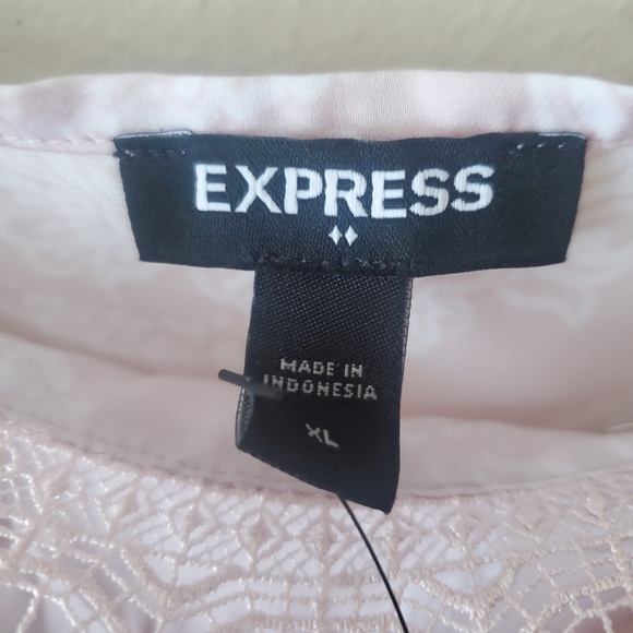 Express Light Pink Ruffle Lace Spaghetti Strap Cami Tank Top NWT Size XL - Picture 3 of 8